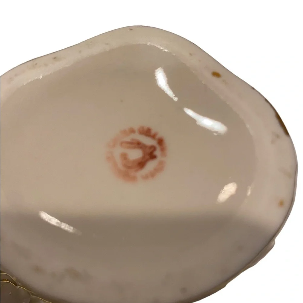 Weisley China Floral Hand Painted Gold Gilded Porcelain Bud Vase Vtg.  Set of 2